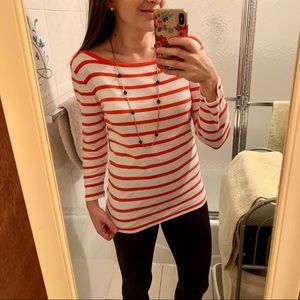 J.Crew Striped Boat Neck Shirt